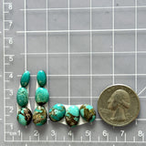 Small Ocean Blue Mixed Carico Lake Turquoise, Set of 9 Dimensions