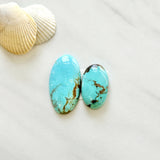 Large Sky Blue Oval Number 8 Turquoise, Set of 2 Background