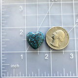 Large Ocean Blue Heart Prince Egyptian Turquoise Dimensions