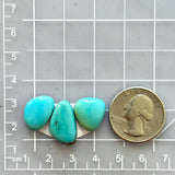Medium Sky Blue Mixed Royston Turquoise, Set of 3 Dimensions