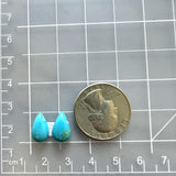 Small Sky Blue Teardrop Kingman Turquoise, Set of 2 Dimensions
