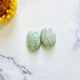 Large Sea Green Oval Lucid Variscite, Set of 2 Background