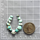 Small Faint Blue Mixed Lone Mountain Turquoise, Set of 13 Dimensions