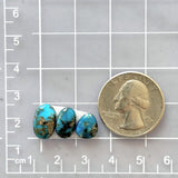 Small Ocean Blue Mixed Paiute Turquoise, Set of 3 Dimensions