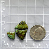 Medium Sea Green Triangle Treasure Mountain Turquoise, Set of 3 Dimensions