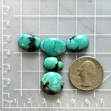 Small Sky Blue Mixed Yungai Turquoise, Set of 5 Dimensions