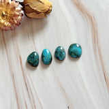 Small Ocean Blue Mixed Kingman Turquoise, Set of 4 Background