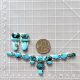 Small Sky Blue Mixed Blue Moon Turquoise, Set of 19 Dimensions