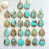Ocean Blue Number 8 Turquoise Top Drilled Cab Bead