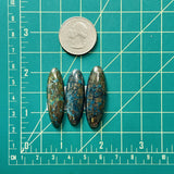 Large Deep Blue Surfboard Ithaca Peak Turquoise, Set of 3 Dimensions