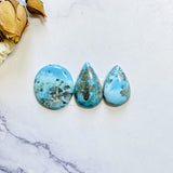 Large Sky Blue Mixed Ithaca Peak Turquoise, Set of 3 Background