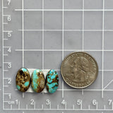 Small Sky Blue Oval Royston Turquoise, Set of 3 Dimensions