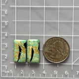 Medium Sea Green Bar Crescent Lake Variscite, Set of 2 Dimensions