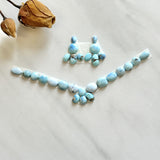 Small Faint Blue Mixed Golden Hills Turquoise, Set of 28 Background