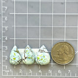 Medium Faint Blue Teardrop Sand Hill Turquoise, Set of 3 Dimensions