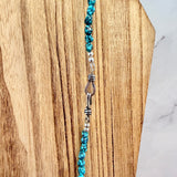 Natural Spider Web Yungai Turquoise Nugget Necklace 19 Inches