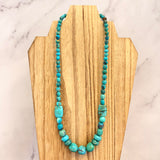 Stabilized Kingman Turquoise Mixed Necklace 18 Inches