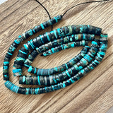 Blue and Black Super 8 Turquoise Heishi Beads