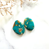 Large Ocean Blue Freeform Royston Turquoise, Set of 2