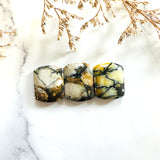 Large Earth Brown Barrel Purple Lavender Variscite, Set of 3