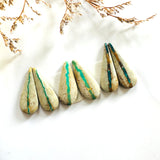 Large Sea Green Teardrop Royston Turquoise, Set of 6