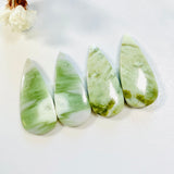 Large Mint Green Teardrop Green Serpentine Serpentine, Set of 4