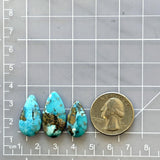 Medium Sky Blue Teardrop Ithaca Peak Turquoise, Set of 3 Dimensions