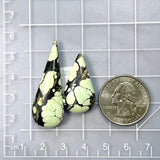 Medium Faint Green Teardrop Treasure Mountain Turquoise, Set of 2 Dimensions