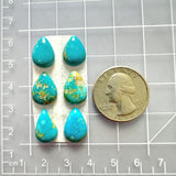 Small Sky Blue Teardrop Royston Turquoise, Set of 6 Dimensions