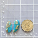 Large Sky Blue Mixed Ithaca Peak Turquoise, Set of 2 Dimensions