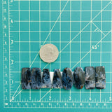 Large Ocean Blue Mixed Pietersite Quartz, Set of 8 Dimensions