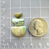 Small Faint Green Half Moon Crescent Lake Variscite, Set of 3 Dimensions