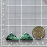 Large Ocean Blue Triangle Crescent Lake Variscite, Set of 2 Dimensions