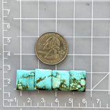 Small Sky Blue Square Kingman Turquoise, Set of 4 Dimensions