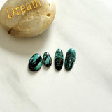 Small Deep Green Mixed Sonora Turquoise, Set of 4 Background