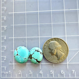 Small Sky Blue Round Yungai Turquoise, Set of 2 Dimensions