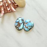 Large Sky Blue Freeform Golden Hills Turquoise, Set of 2 Background