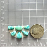 Small Sky Blue Mixed Kingman Turquoise, Set of 6 Dimensions