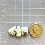Small Light Yellow Mixed Crescent Lake Variscite, Set of 3 Dimensions