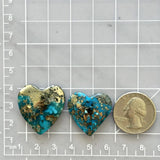 Large Sky Blue Heart Ithaca Peak Turquoise, Set of 2 Dimensions