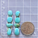 Small Sky Blue Mixed Kingman Turquoise, Set of 8 Dimensions