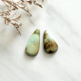 Medium Light Yellow Teardrop Crescent Lake Variscite, Set of 2 Background