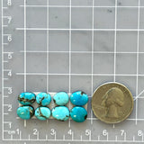 Small Sky Blue Mixed Sonora Turquoise, Set of 8 Dimensions