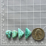 Medium Faint Blue Mixed Namtso Lake Turquoise, Set of 4 Dimensions