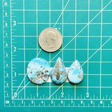 Large Sky Blue Mixed Ithaca Peak Turquoise, Set of 3 Dimensions