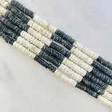 Mixed White Buffalo Dolomite Heishi Beads