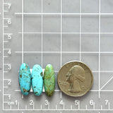 Small Mixed Surfboard Kingman Turquoise, Set of 3 Dimensions