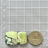 Large Faint Green Barrel Treasure Mountain Turquoise, Set of 2 Dimensions