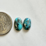 Small Sky Blue Oval Bisbee Turquoise, Set of 2 Dimensions