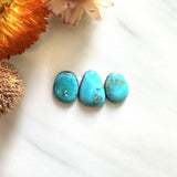 Small Sky Blue Mixed Carico Lake Turquoise, Set of 3 Background